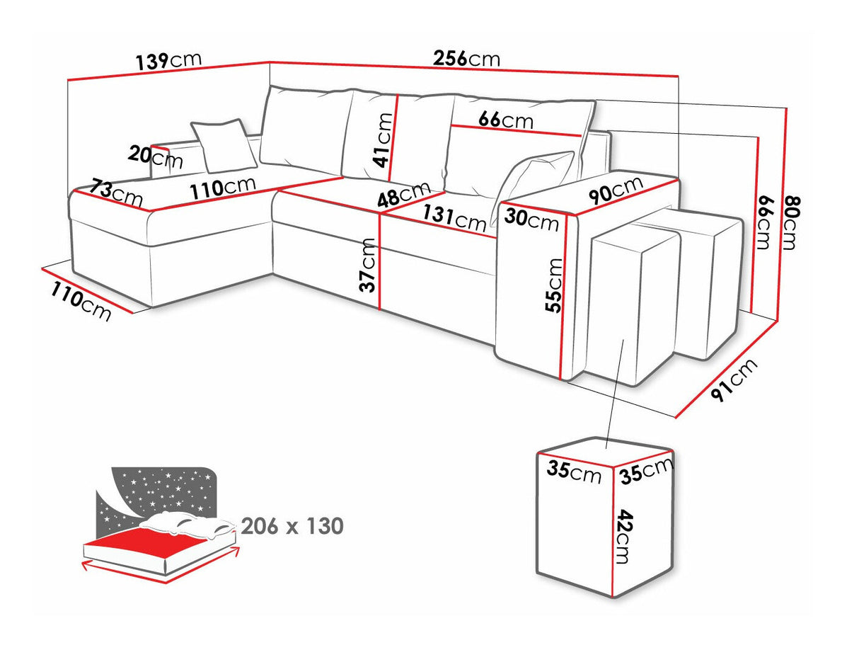 Sarokkanapé Narożnik Kansas Poso, Szín: Poso 100