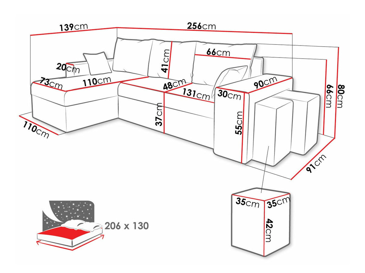 Sarokkanapé Narożnik Kansas Poso, Szín: Poso 110