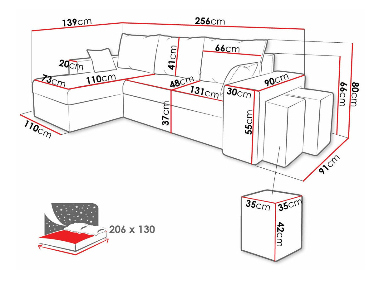 Sarokkanapé Narożnik Kansas Poso, Szín: Poso 39