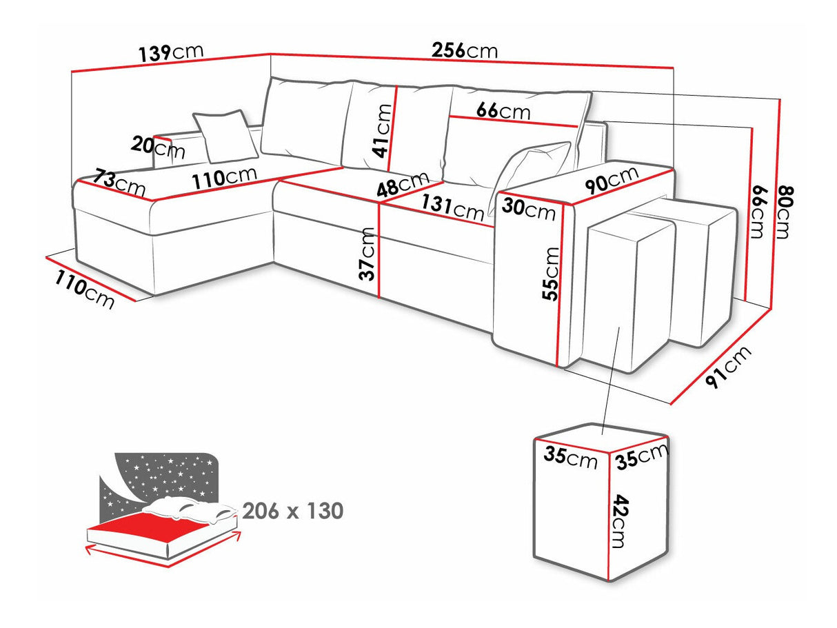 Sarokkanapé Narożnik Kansas Poso, Szín: Poso 135