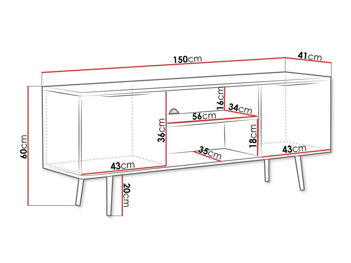 TV-állvány Szafka RTV PINELLI PN-04 Czarny grafit/Captains Deck