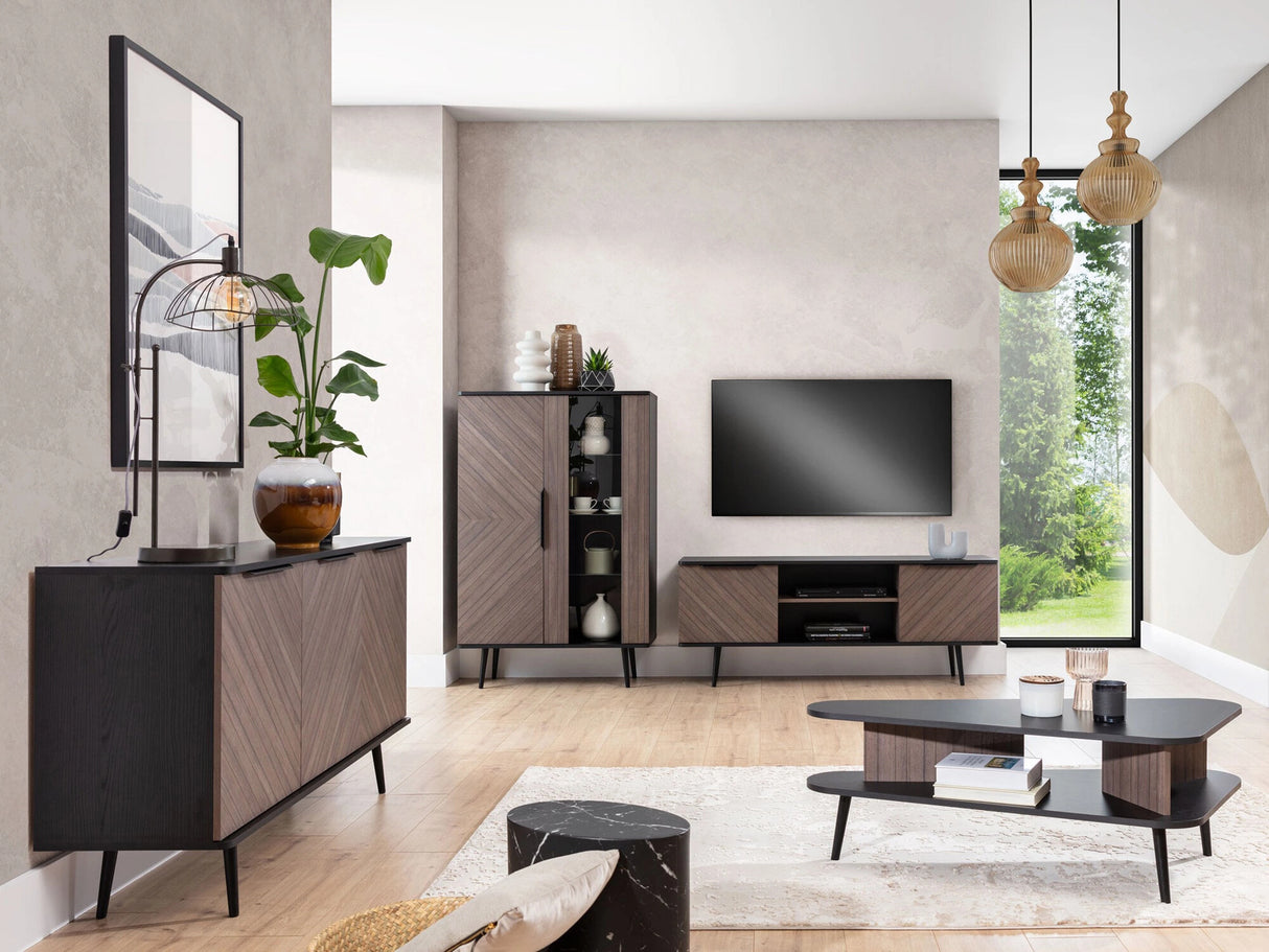 Dohányzóasztal Ława PINELLI PN-02 Czarny grafit/Captains Deck