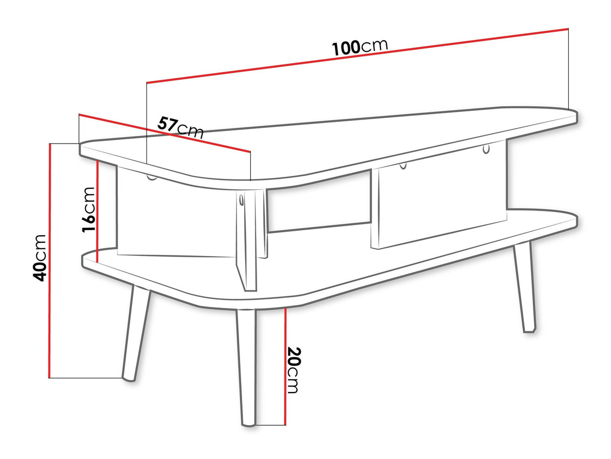 Dohányzóasztal Ława PINELLI PN-02 Czarny grafit/Captains Deck