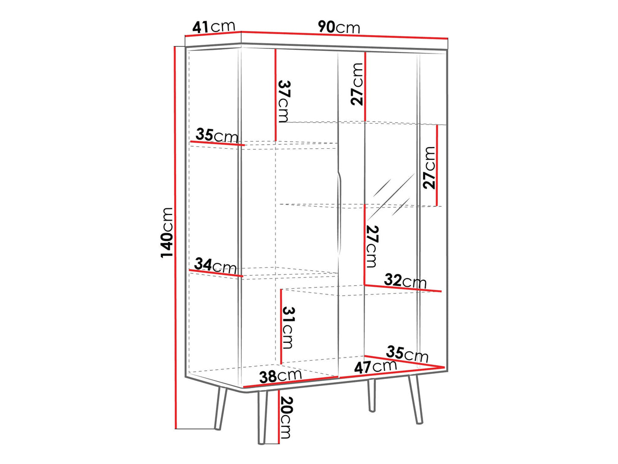 Könyvespolc Witryna WIT2D PINELLI PN-05 Czarny grafit/Captains Deck