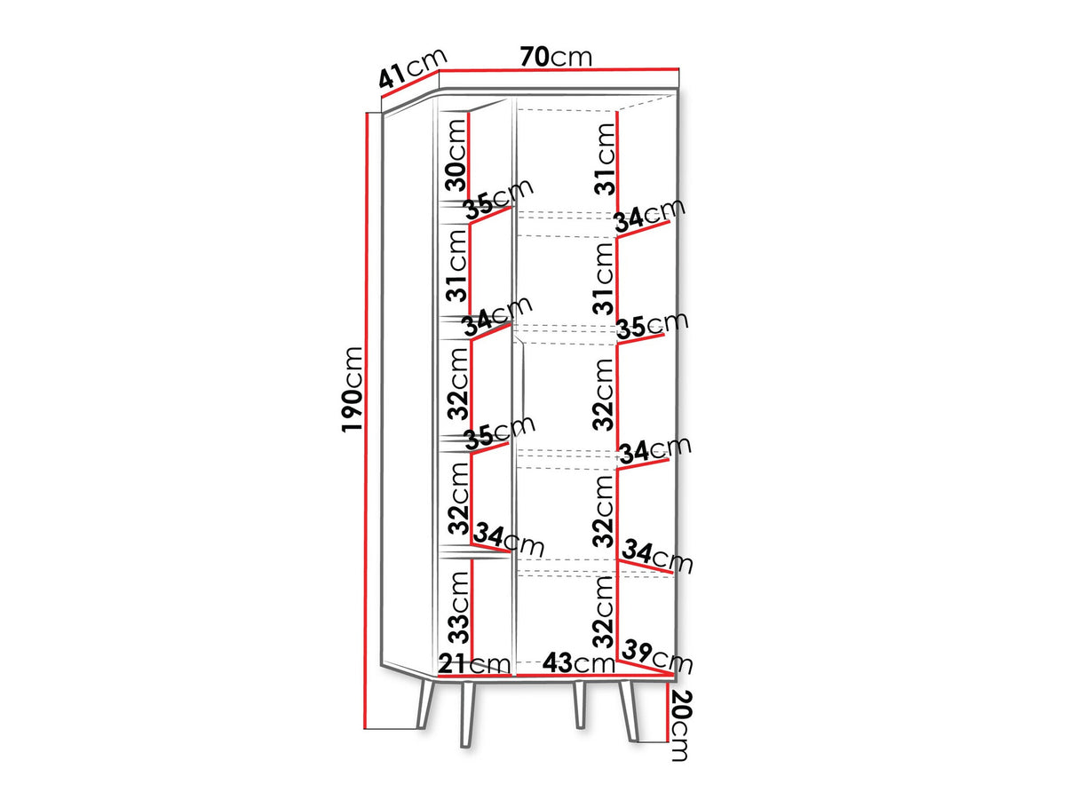 Könyvespolc Regał R1D PINELLI PN-03 Czarny grafit/Captains Deck