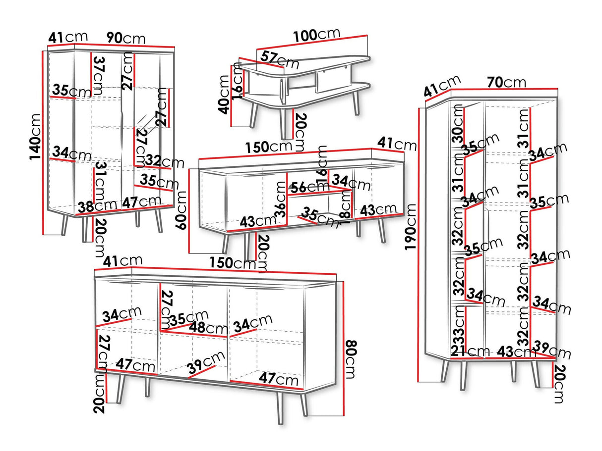 Nappali szett Meble PINELLI II / ICzarny grafit/Captains Deck, Könyvespolc: Igen