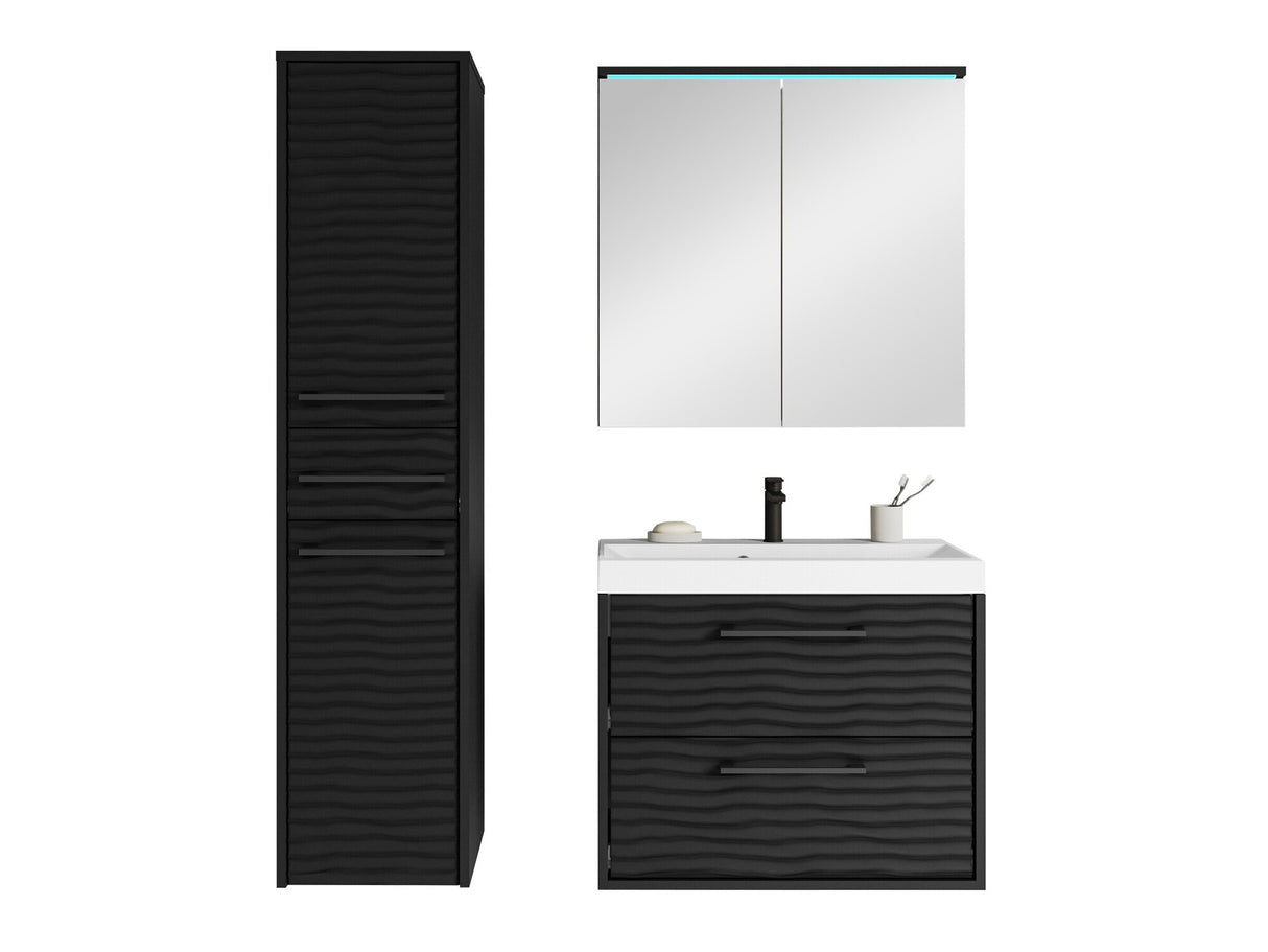 Fürdőszoba garnitúra Meble łazienkowe z umywalką CANADA I, Szín: Grafit, Led világítás: Igen fehér
