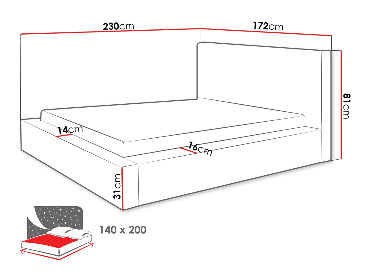 Ágy Łóżko tapicerowane GLEXI, Szín: Top 90, Alvó felület mérete: 140 x 200 cm