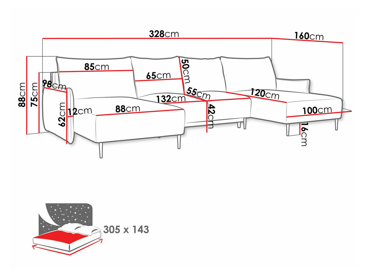 Sarokkanapé Narożnik SANTI U, Szín: Velo 621