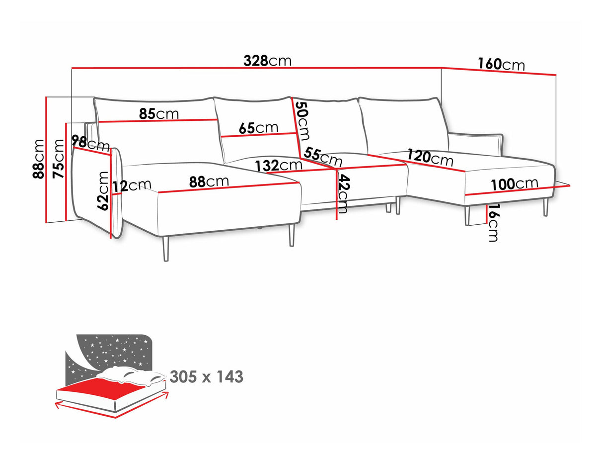 Sarokkanapé Narożnik SANTI U, Szín: Velo 623