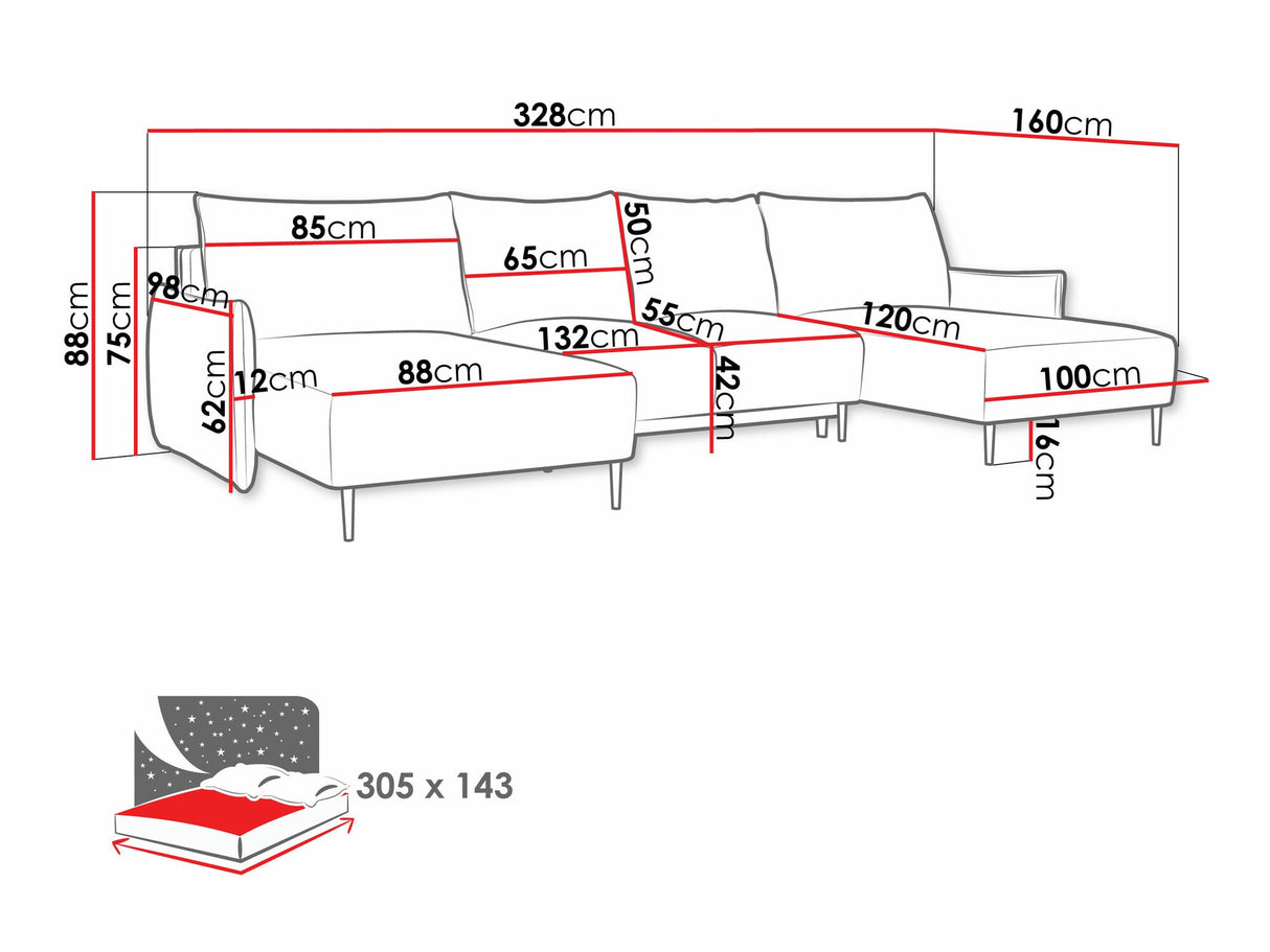 Sarokkanapé Narożnik SANTI U, Szín: Velo 626