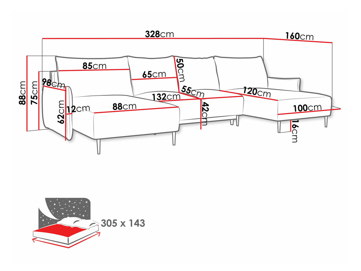 Sarokkanapé Narożnik SANTI U, Szín: Velo 633