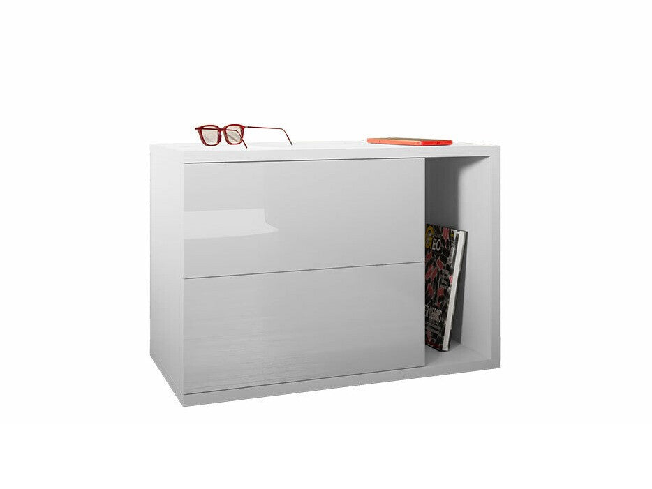 Éjjeliszekrény Bece (Lekimo), Szín: Fehér + Fényes fehér