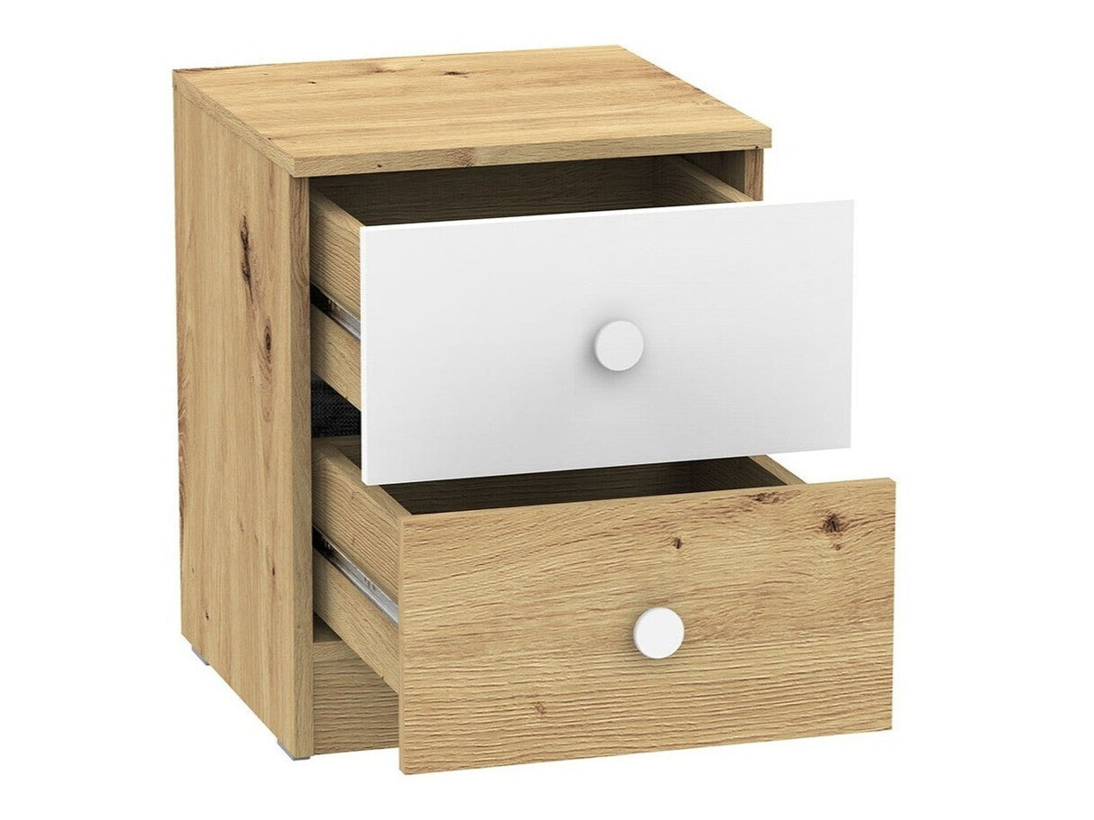 Éjjeliszekrény Nero 9 (Wurak), Szín: Artisan tölgy + Fehér