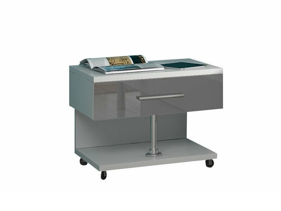 Éjjeliszekrény RAJ 5 (Paradise PD5), Szín: Fehér + Fényes szürke