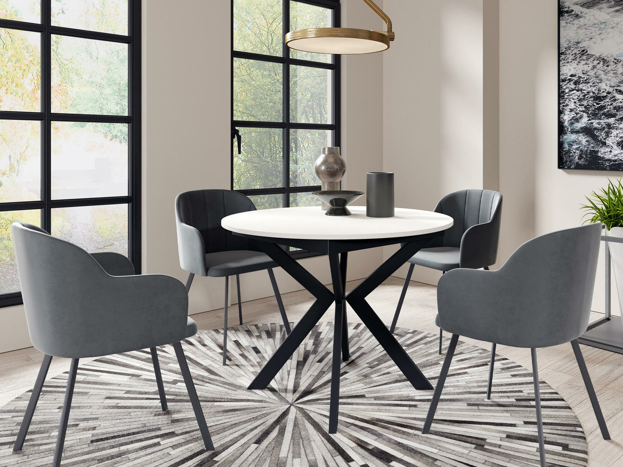 Asztal Stół LEIA 100, Szín: Fekete + Fehér