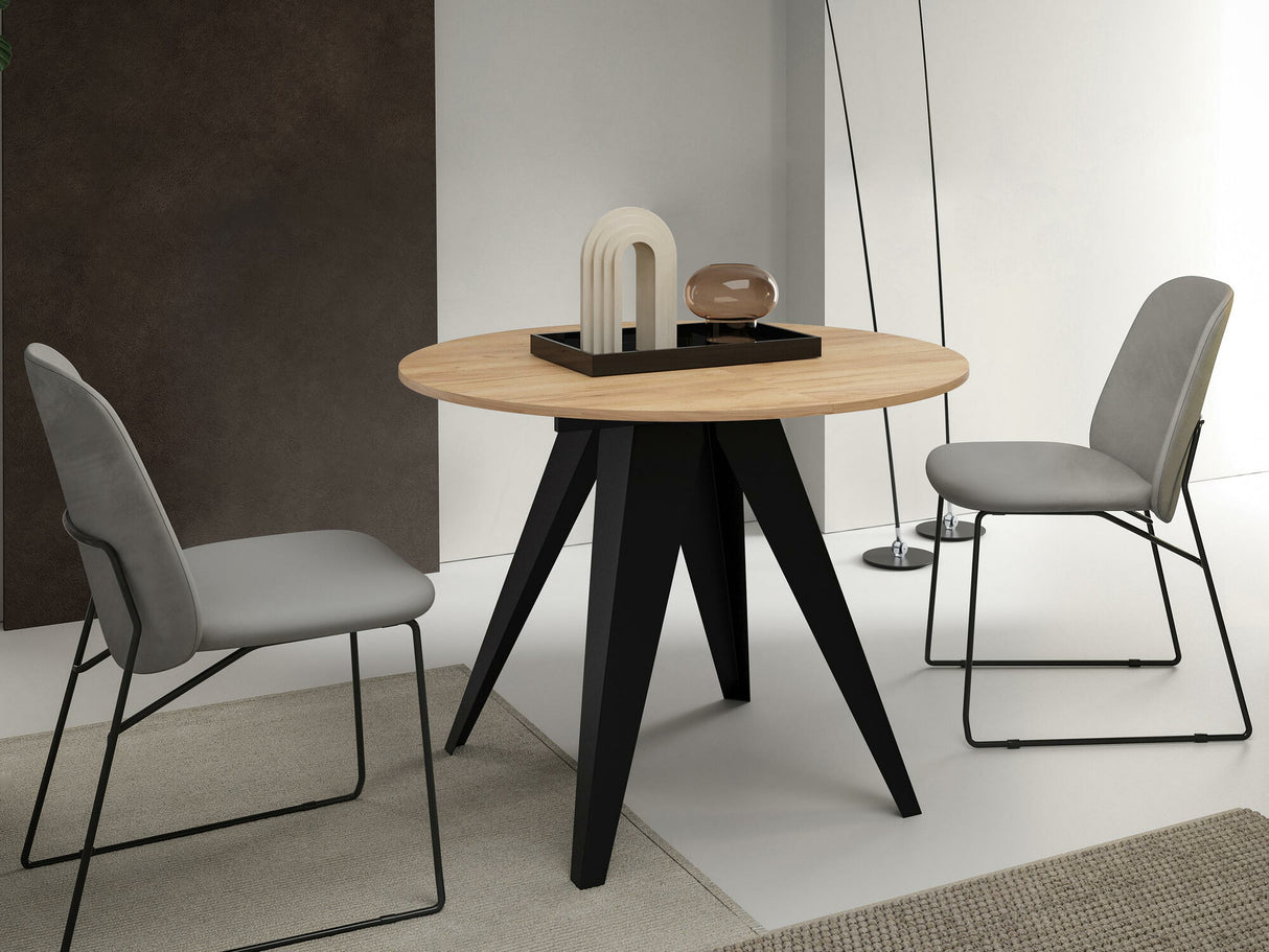 Asztal Stół GERDA 90, Szín: Fekete + Kézműves aranytölgy