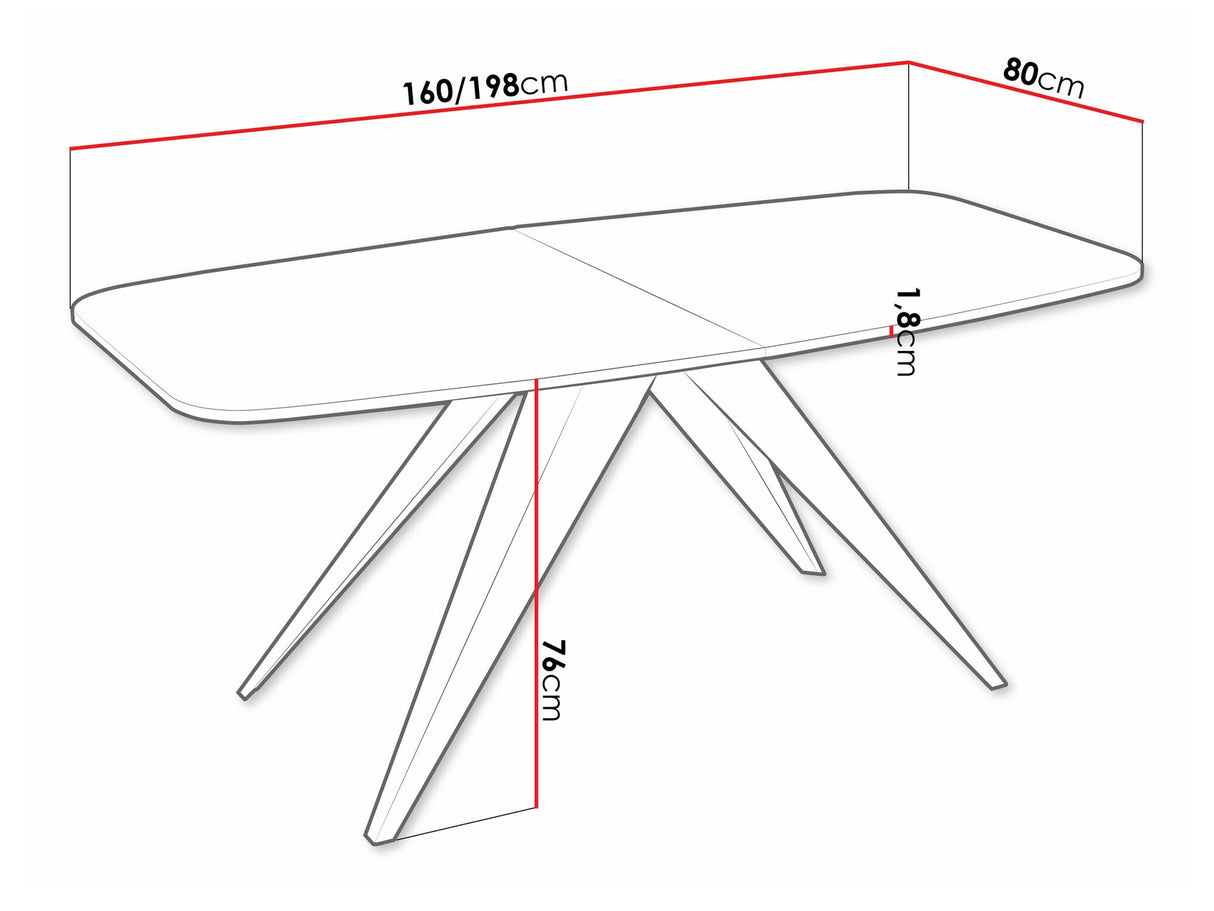 Asztal Stół FERRO 160, Szín: Fekete + Kézműves aranytölgy