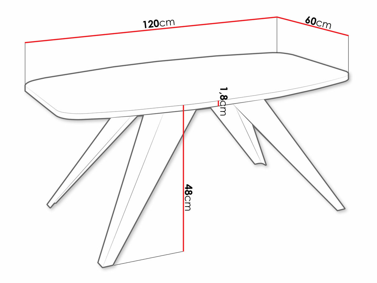 Dohányzóasztal Stolik kawowy LUNA, Szín: Fekete + Lándzsa tölgy