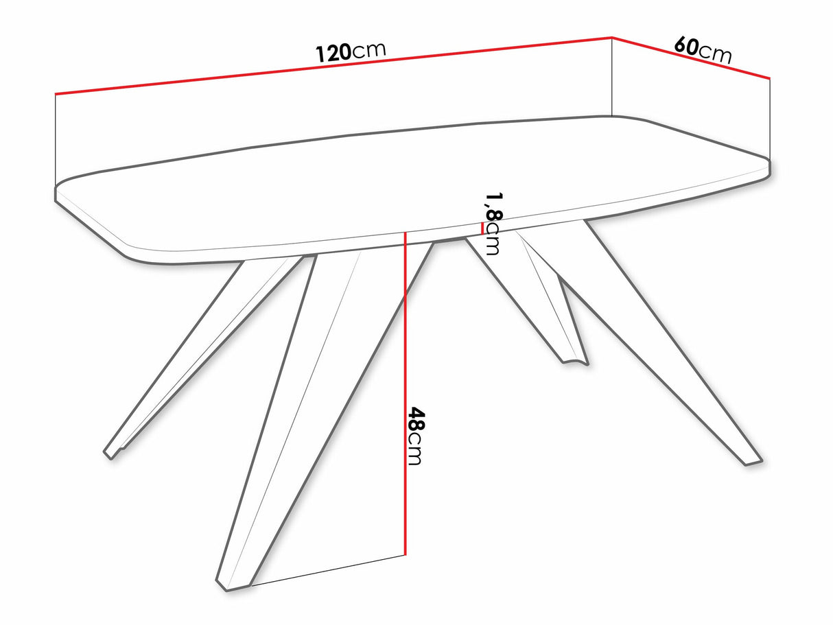 Dohányzóasztal Stolik kawowy LUNA, Szín: Fekete