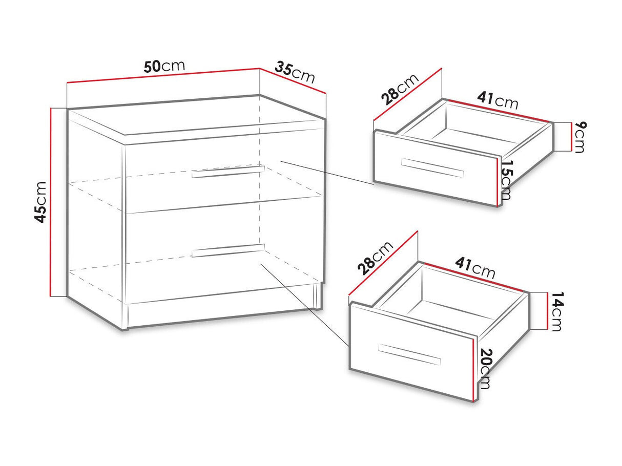Éjjeliszekrény Bonem (Kler KE03), Szín: Fehér