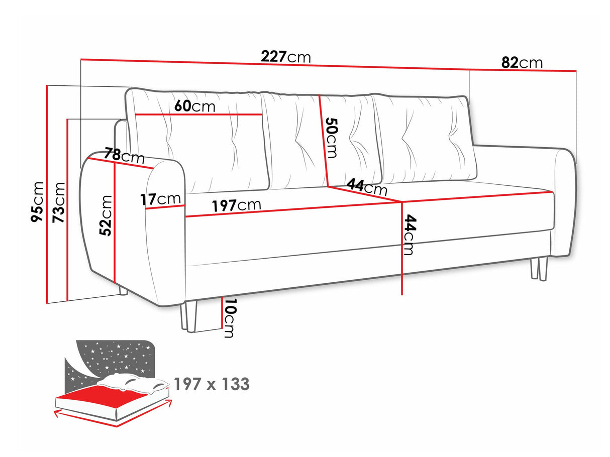 Kanapéágy Kanapé PALERMO, Szín: Itaka 10