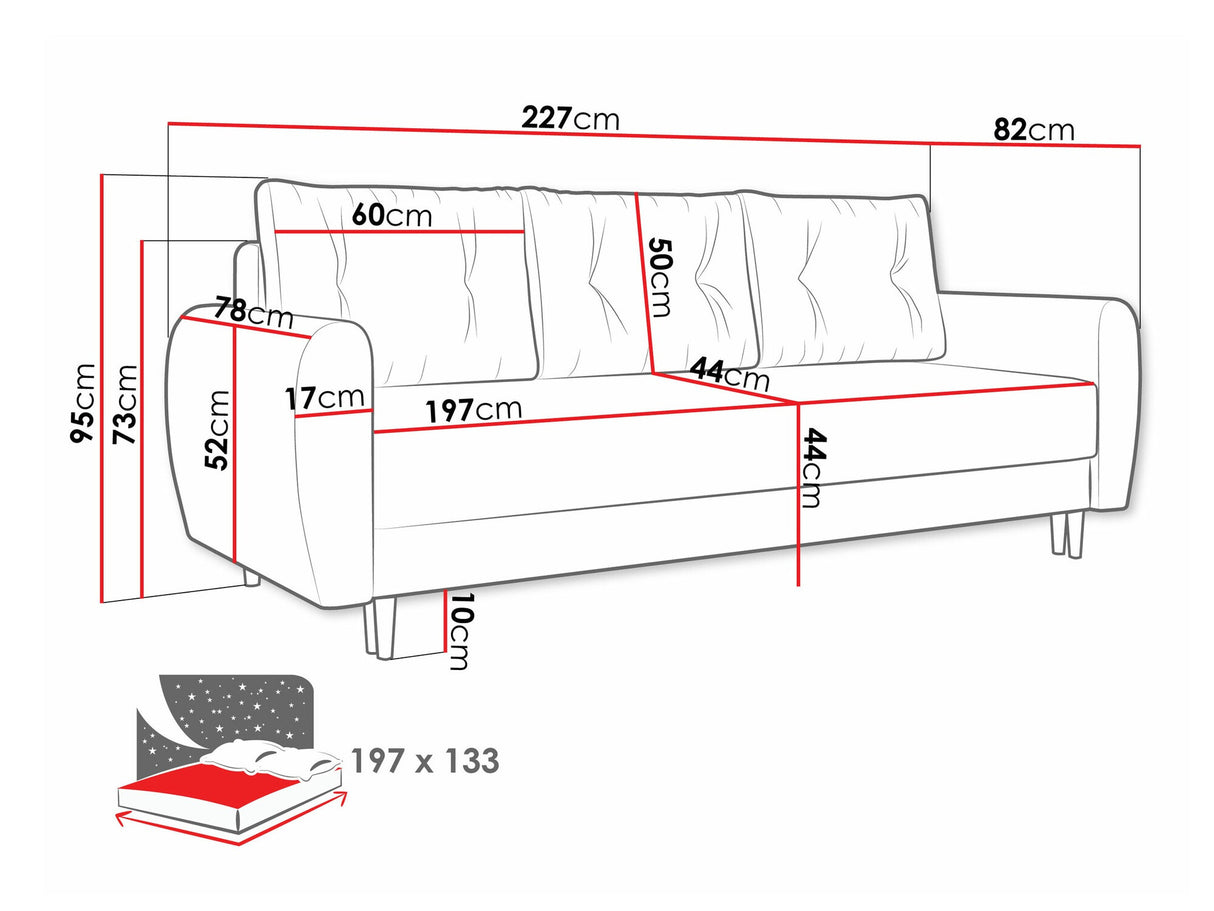 Kanapéágy Kanapé PALERMO, Szín: Itaka 11