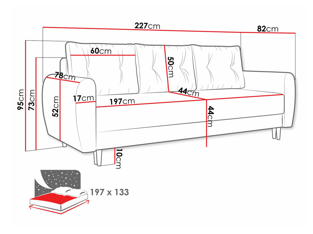 Kanapéágy Kanapé PALERMO, Szín: Itaka 14