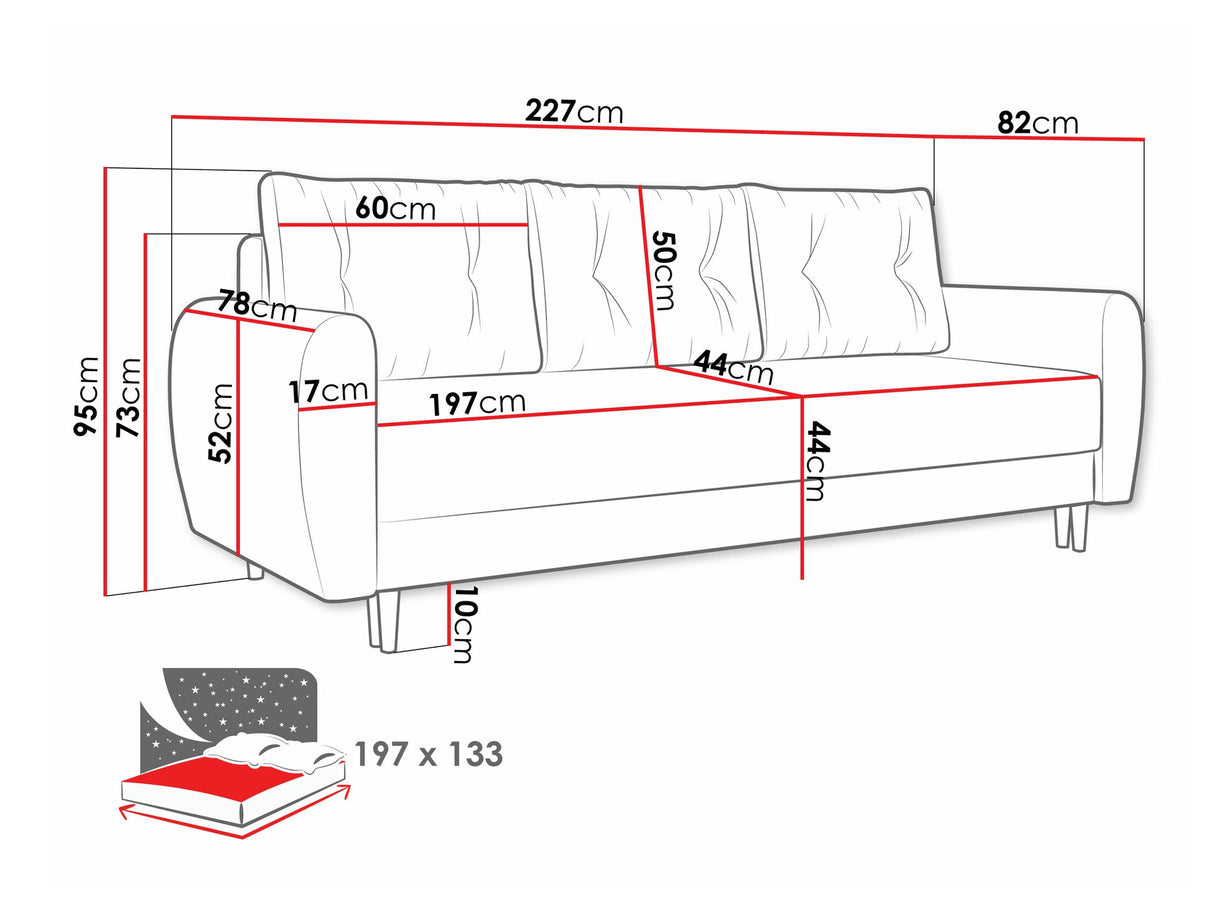 Kanapéágy Kanapé PALERMO, Szín: Itaka 15