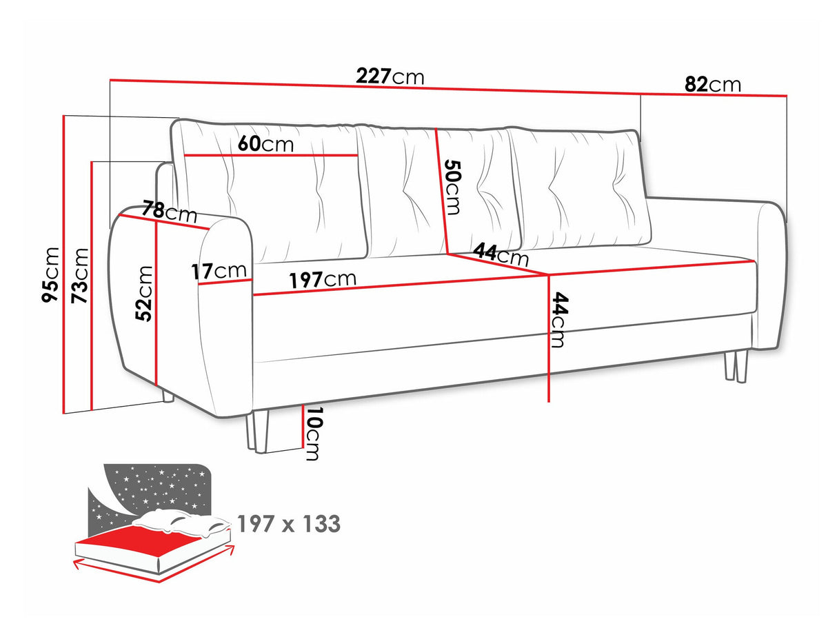 Kanapéágy Kanapé PALERMO, Szín: Itaka 16