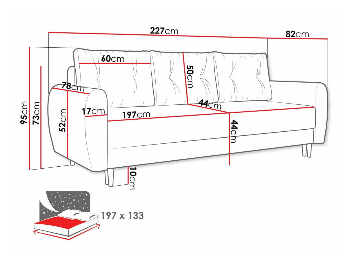 Kanapéágy Kanapé PALERMO, Szín: Itaka 33