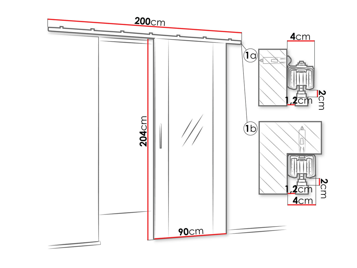 Tolóajtók Drzwi przesuwne ZONDA 90 WZÓR II, Szín: Fekete