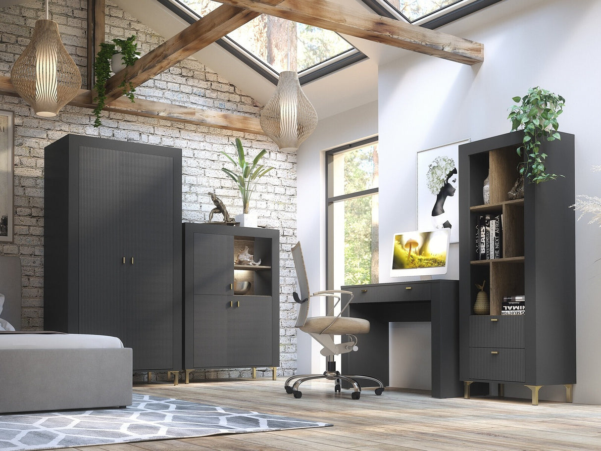 Könyvespolc MOSSA MO4, Szín: Matt fekete