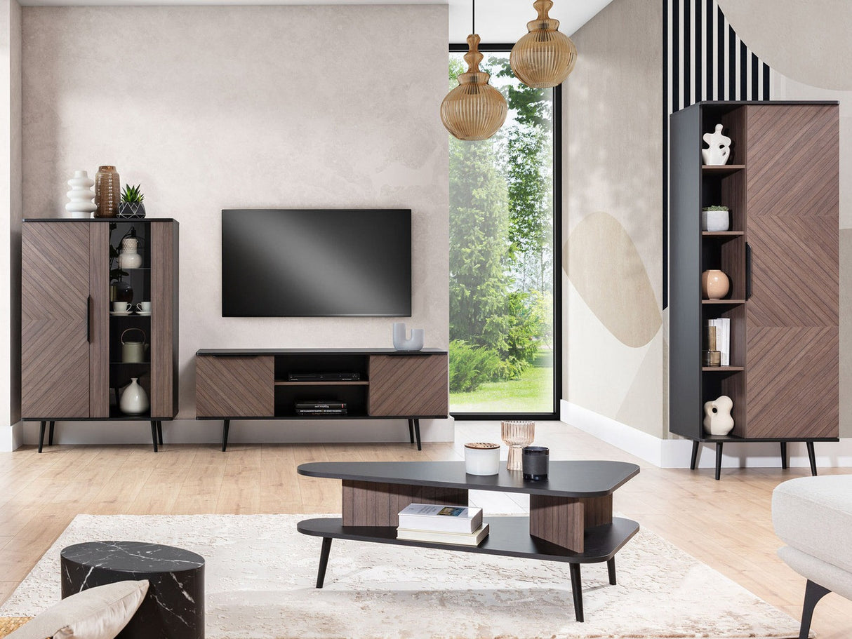 Könyvespolc Regał R1D PINELLI PN-03 Czarny grafit/Captains Deck