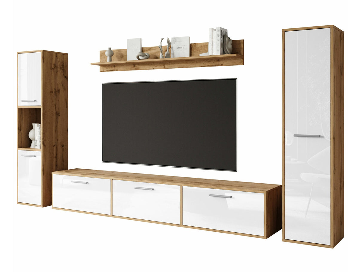 Nappali szett Meblościanka BOGOTA XL, Szín: Wotan tölgy + Fényes fehér