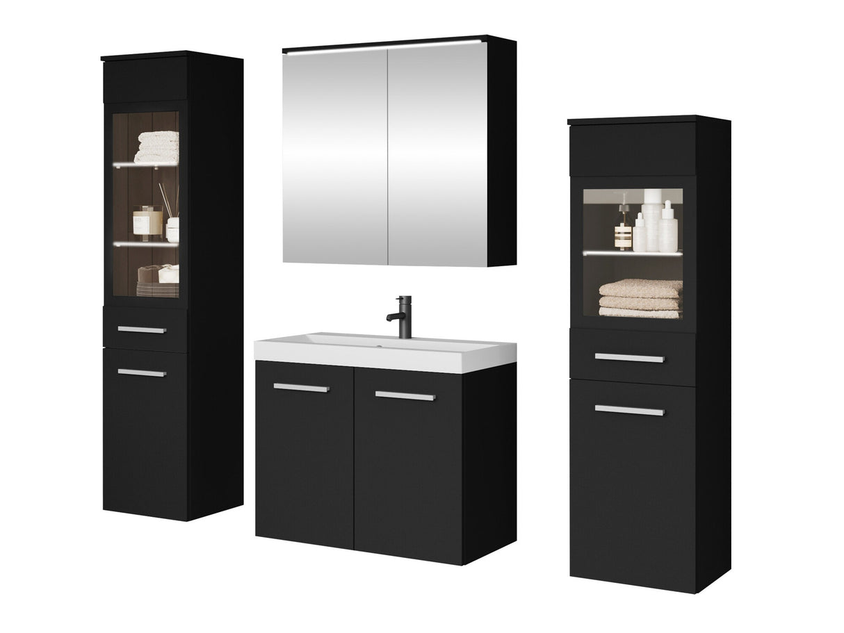 Fürdőszoba garnitúra Madrit II, Szín: Grafit, Led világítás: Igen fehér