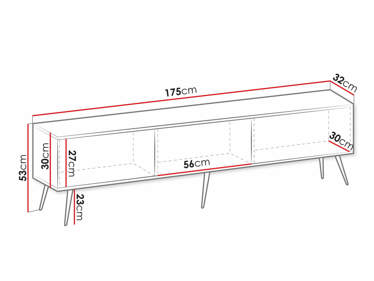 TV-állvány Szafka RTV ORO 175 + nóżki, Szín: Fekete