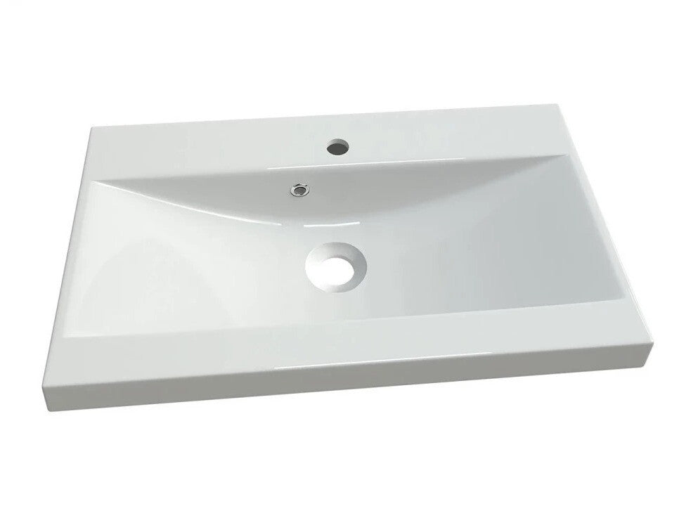 Fürdőszoba garnitúra Madrit II, Szín: Fényes fehér + Fehér, Led világítás: Nem