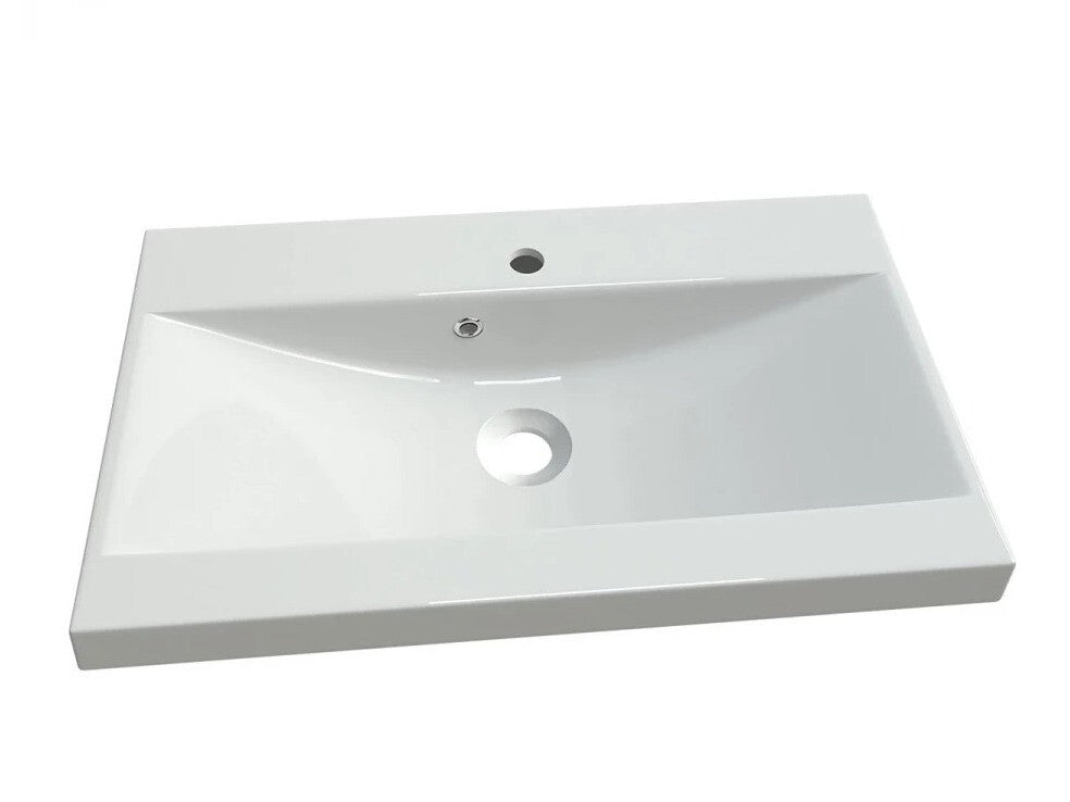 Fürdőszoba garnitúra Madrit II, Szín: Fényes fekete + Wotan tölgy, Led világítás: Igen fehér