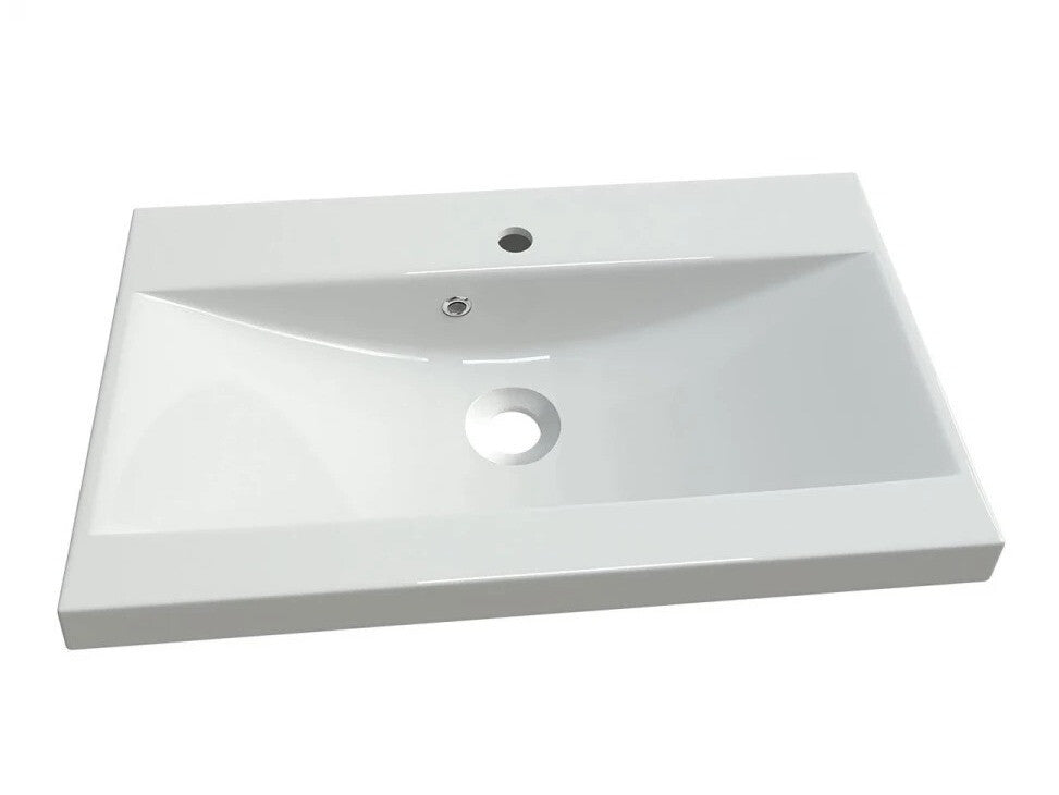 Fürdőszoba garnitúra Madrit II, Szín: Fényes fehér + Matera szürke, Led világítás: Igen fehér