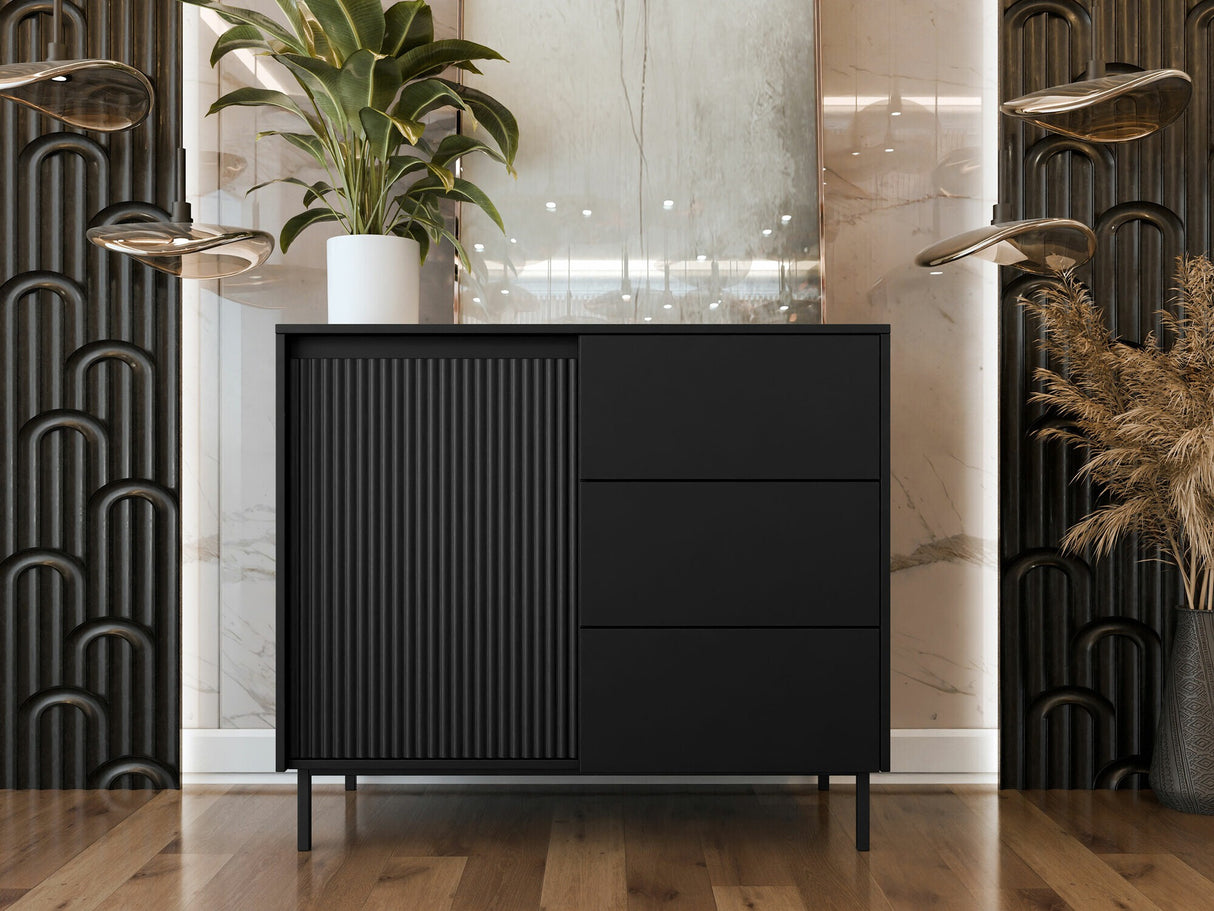 Komód Komoda 1D3SZ OZMI, Szín: Fekete