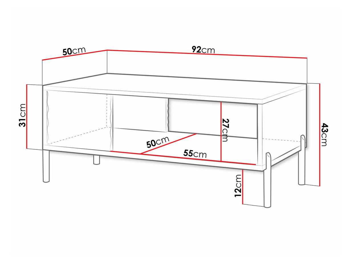 Dohányzóasztal Stolik kawowy LEMIROS Biały