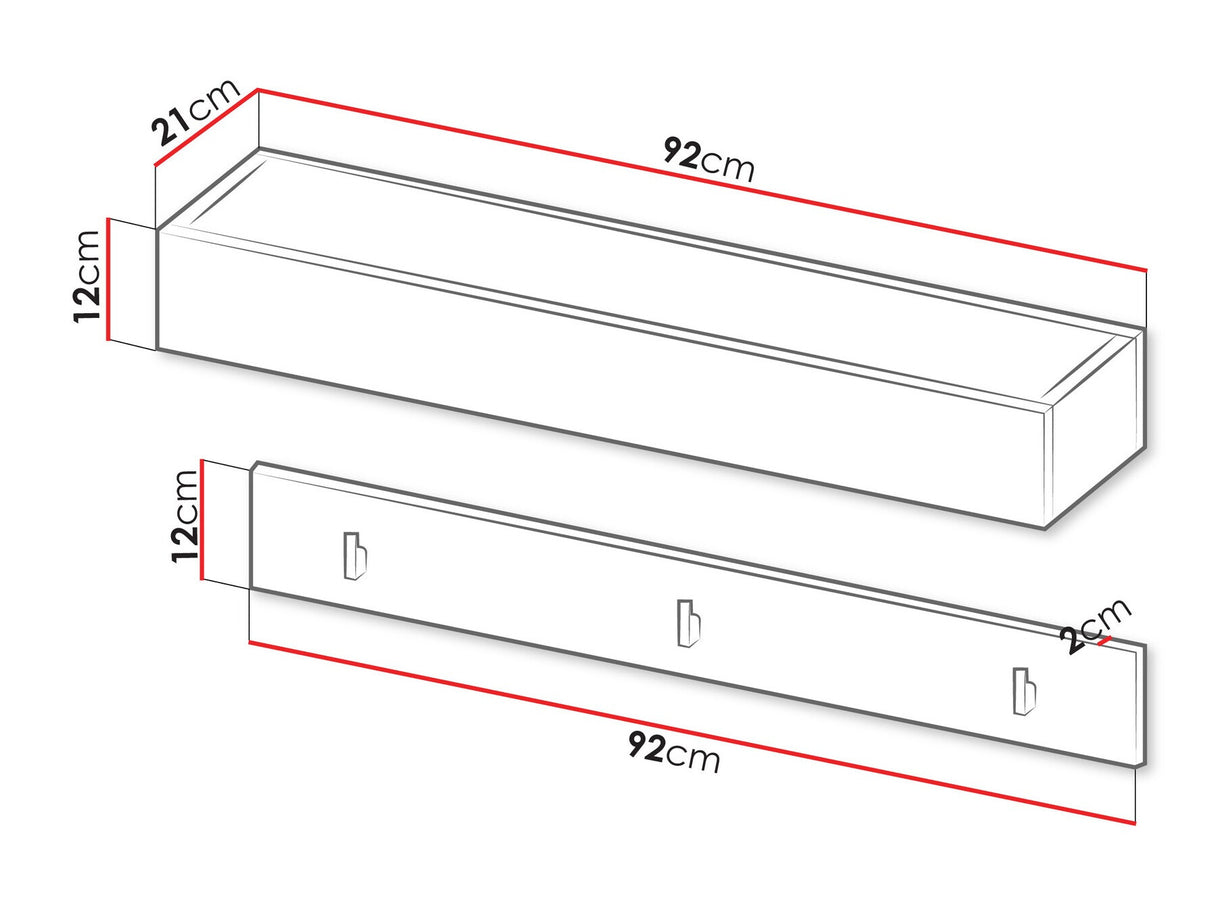 Fogas Wieszak poziomy SIMPLY SM-06, Szín: Fehér