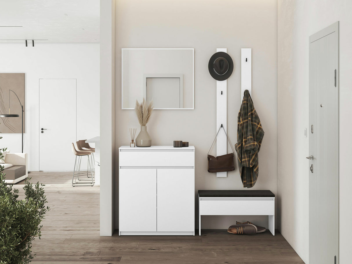 Előszoba garnitúra Garderoba SIMPLY I, Szín: Fehér
