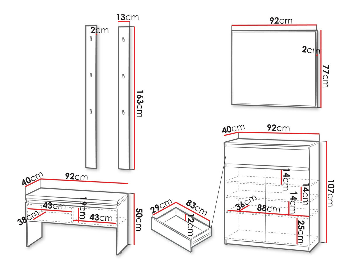 Előszoba garnitúra Garderoba SIMPLY I, Szín: Szürke