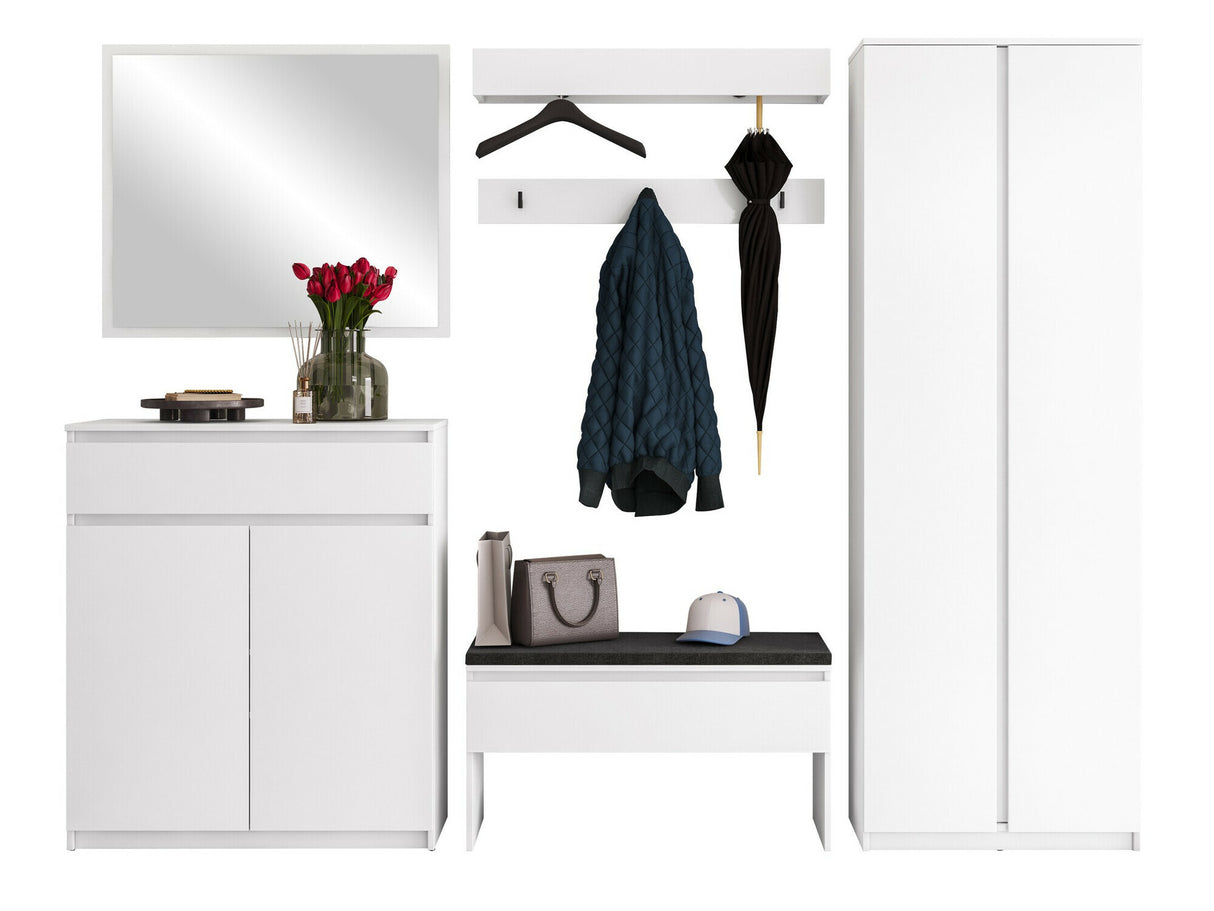 Előszoba garnitúra Garderoba SIMPLY II, Szín: Fehér