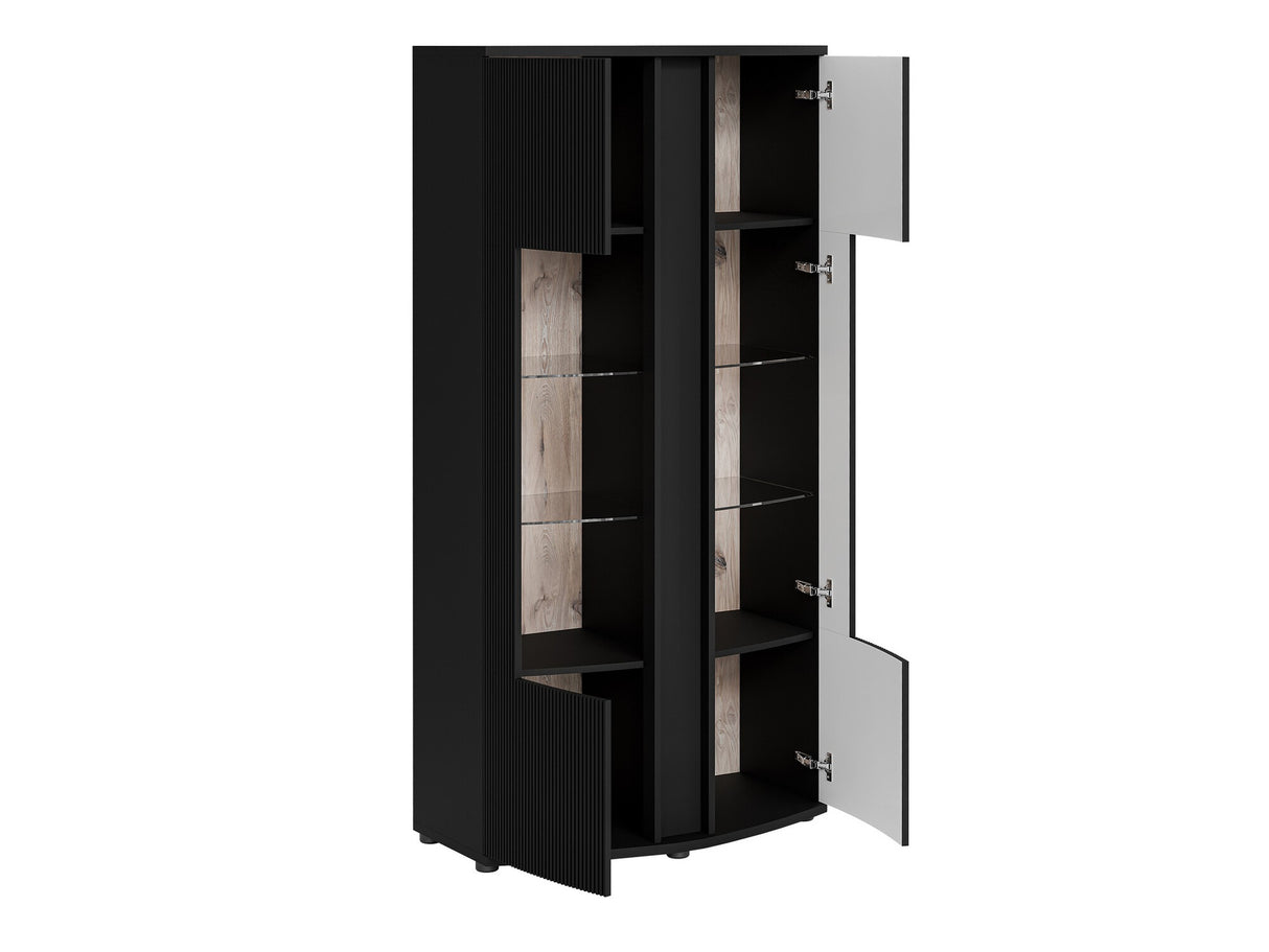 Könyvespolc Witryna 2D MICHELLE Czarny mat/Viking Tölgy