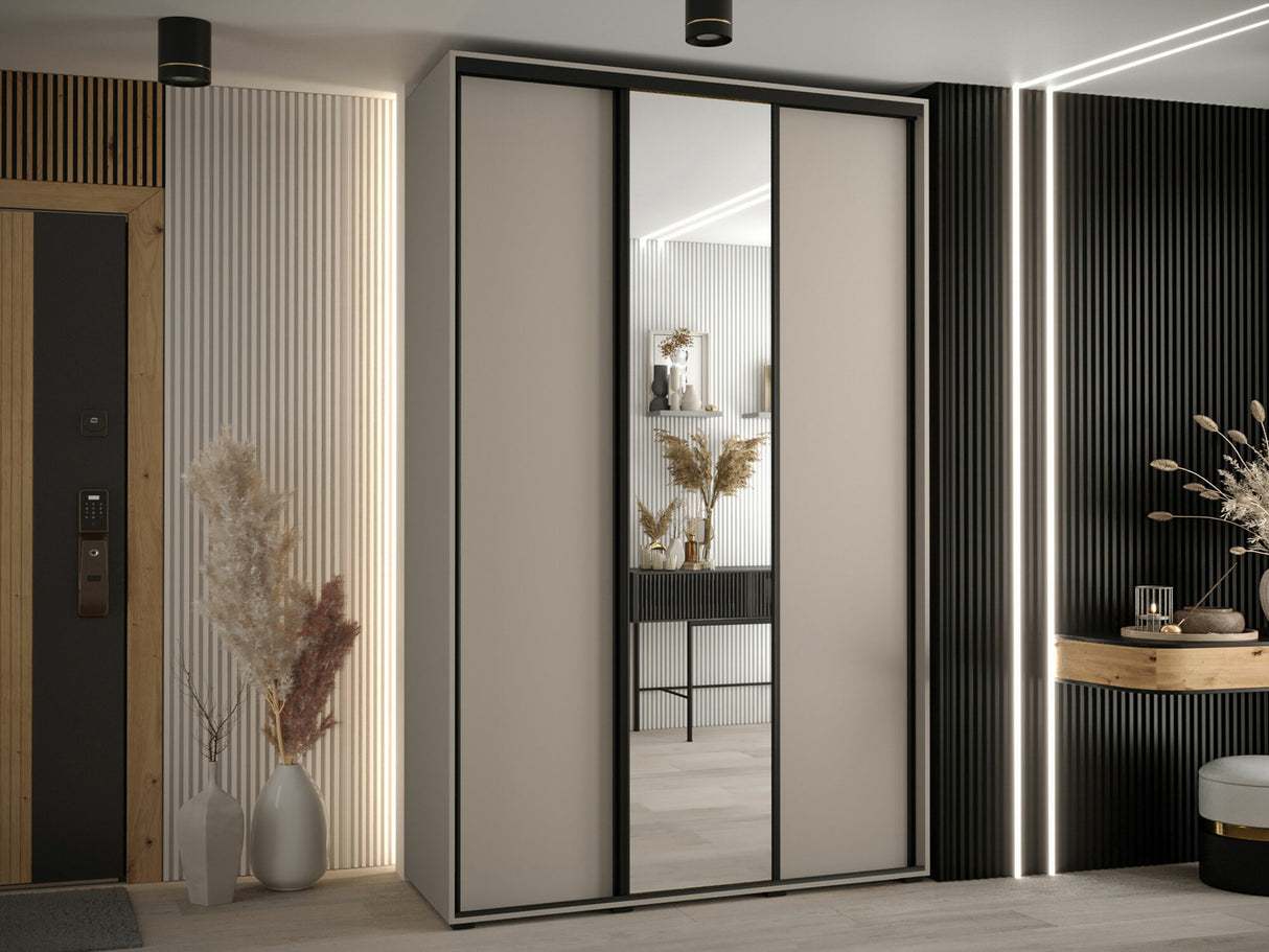 Gardróbszekrény Szafa DAKOTA 3 150 (gł.60) Kaszmir/Kaszmir + Czarny