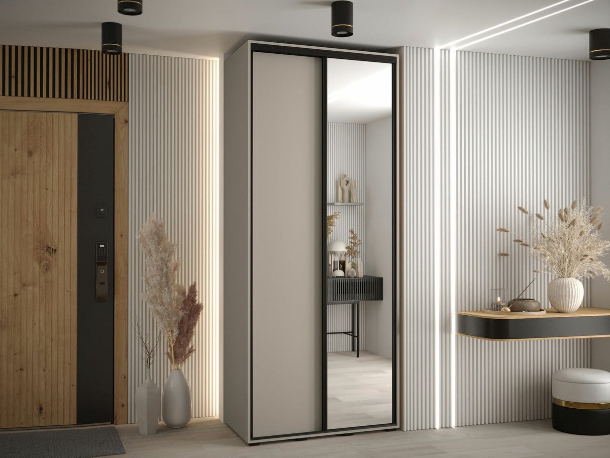 Gardróbszekrény Szafa DAKOTA 3 100 (gł.60) Kaszmir/Kaszmir + Czarny