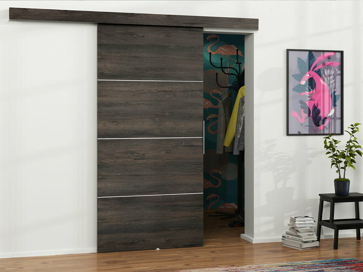 Tolóajtók Drzwi MALIBU PLUS 90 + samodomykacz, Szín: Sötét kőris